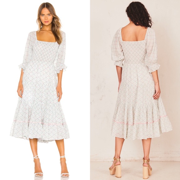 ❗️SOLD❗️LoveShackFancy Rigby Dress in Green Leaf - Picture 2 of 9